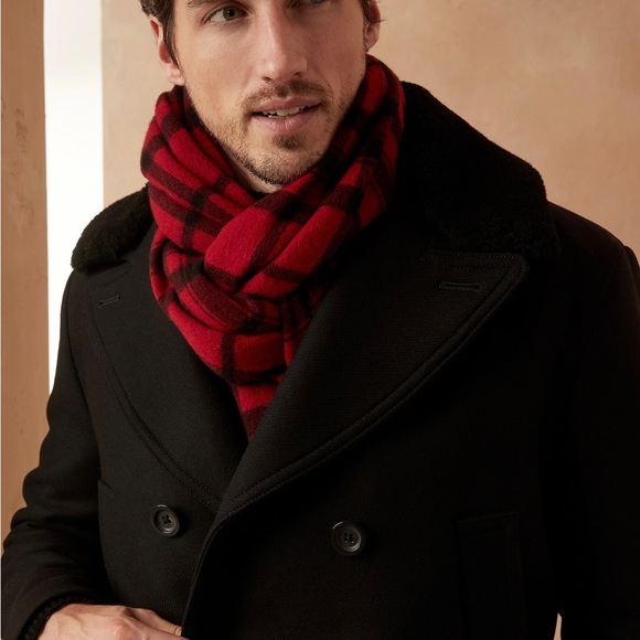 Banana Republic Italian Melton Peacoat with Shearling Collar - Picture 8 of 10